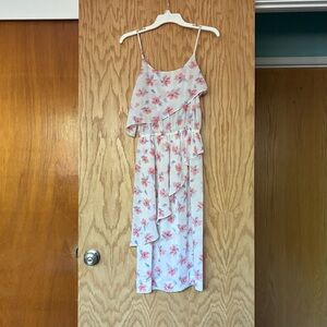Vintage 80’s Jody California Floral Ruffle Midi Dress